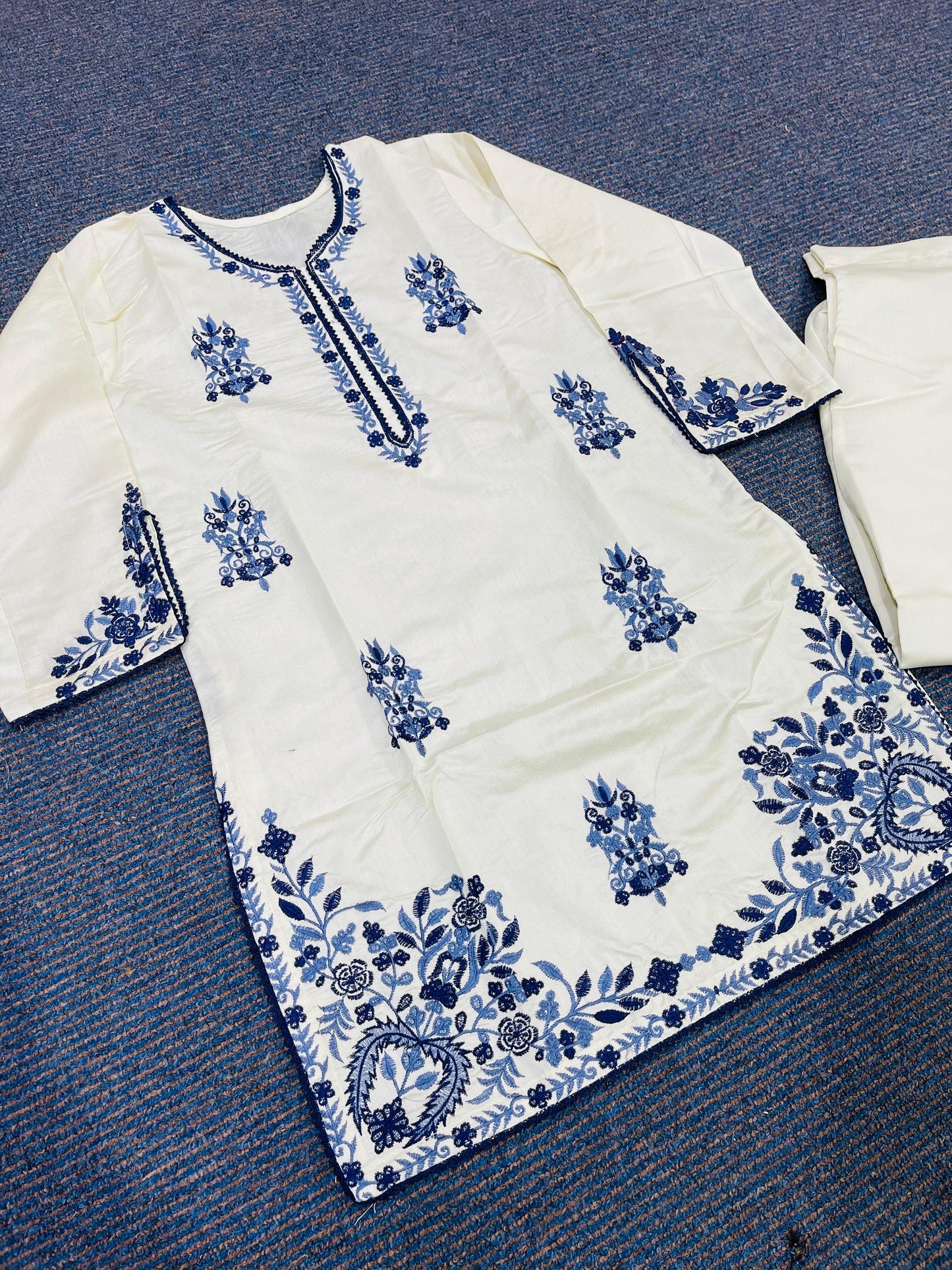 Khadi Net 2-Piece Stitched Dress Premium Quality
