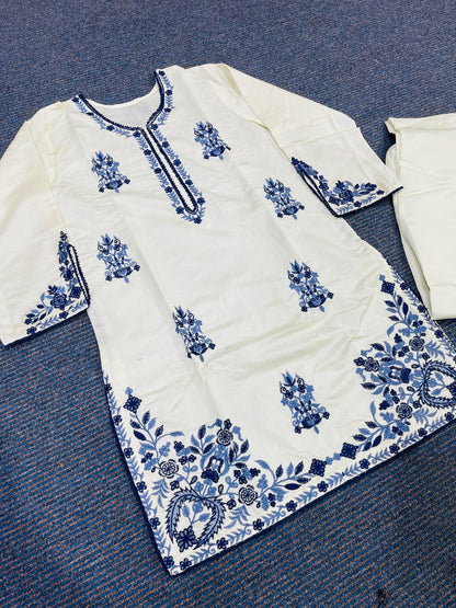 Khadi Net 2-Piece Stitched Dress Premium Quality