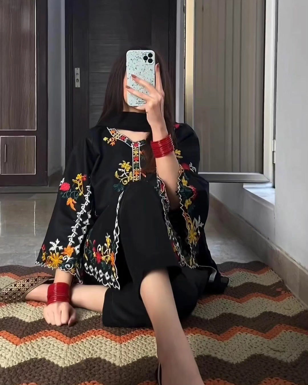 Khadi Net Long Length 2-Piece Stitched Dress Premium Quality