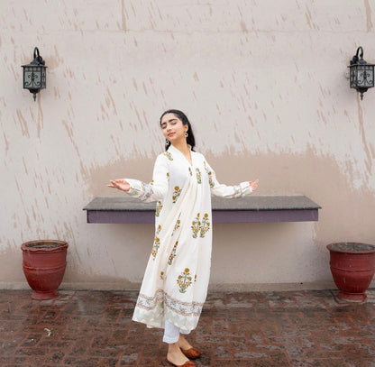 3-Piece Stitched Maxi Dress Premium Quality