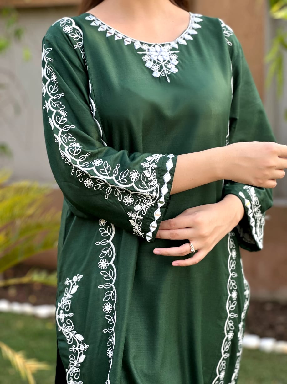 2-Piece Stitched Embroidered Dress Premium Quality