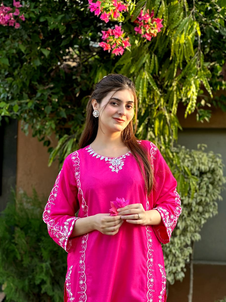 2-Piece Stitched Embroidered Dress Premium Quality