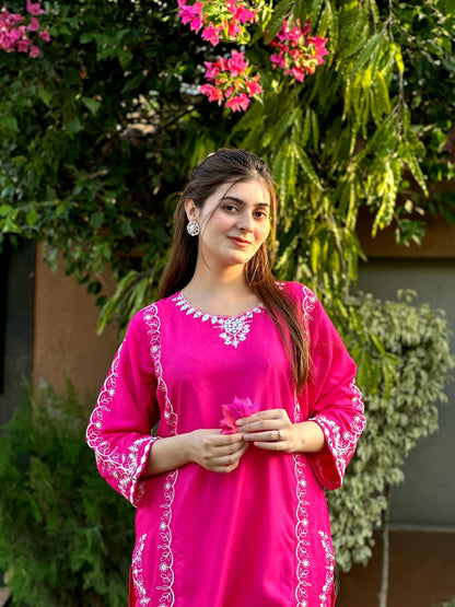 2-Piece Stitched Embroidered Dress Premium Quality