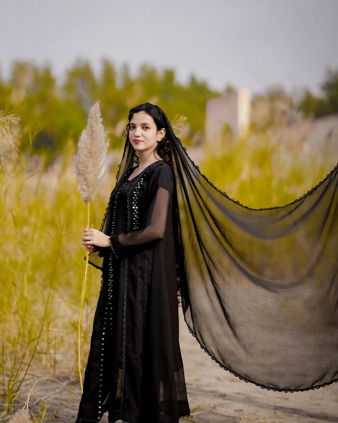 3-Piece Stitched Chiffon Maxi Dress Premium Quality