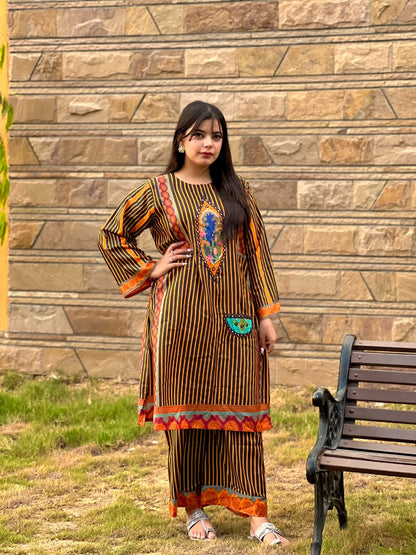 Viscous 2-piece Stitched Dress