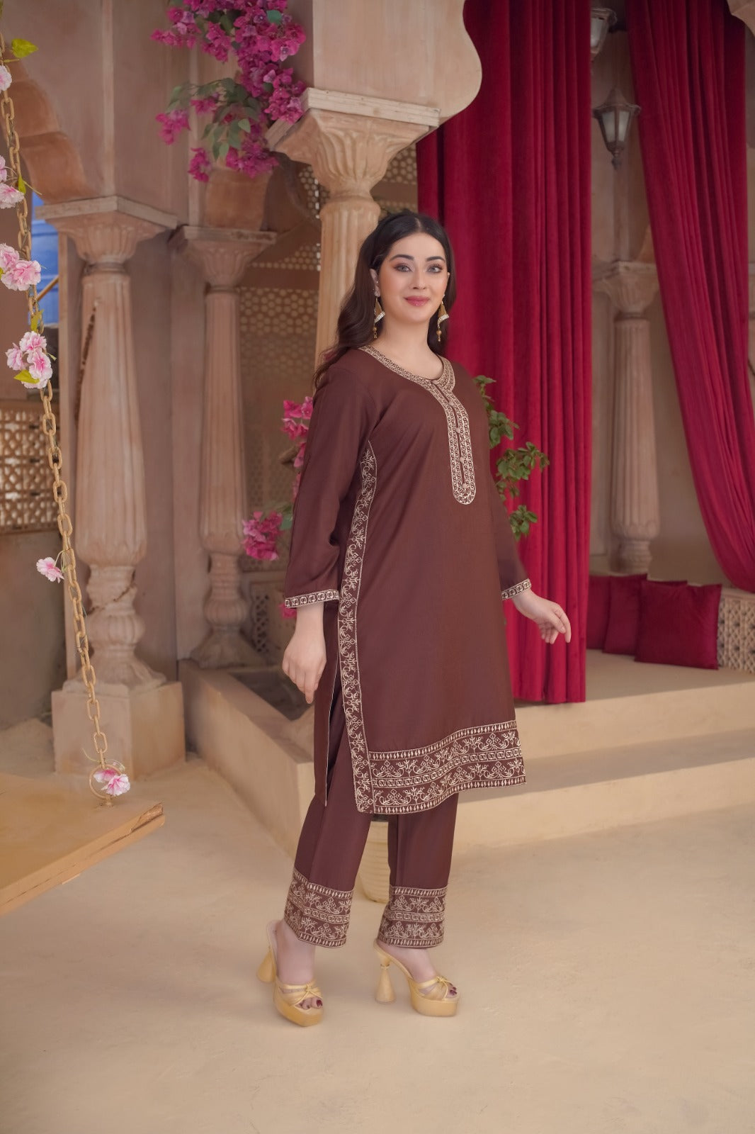 DHANAK 2-Piece Stitched Embroidered Dress Premium Quality