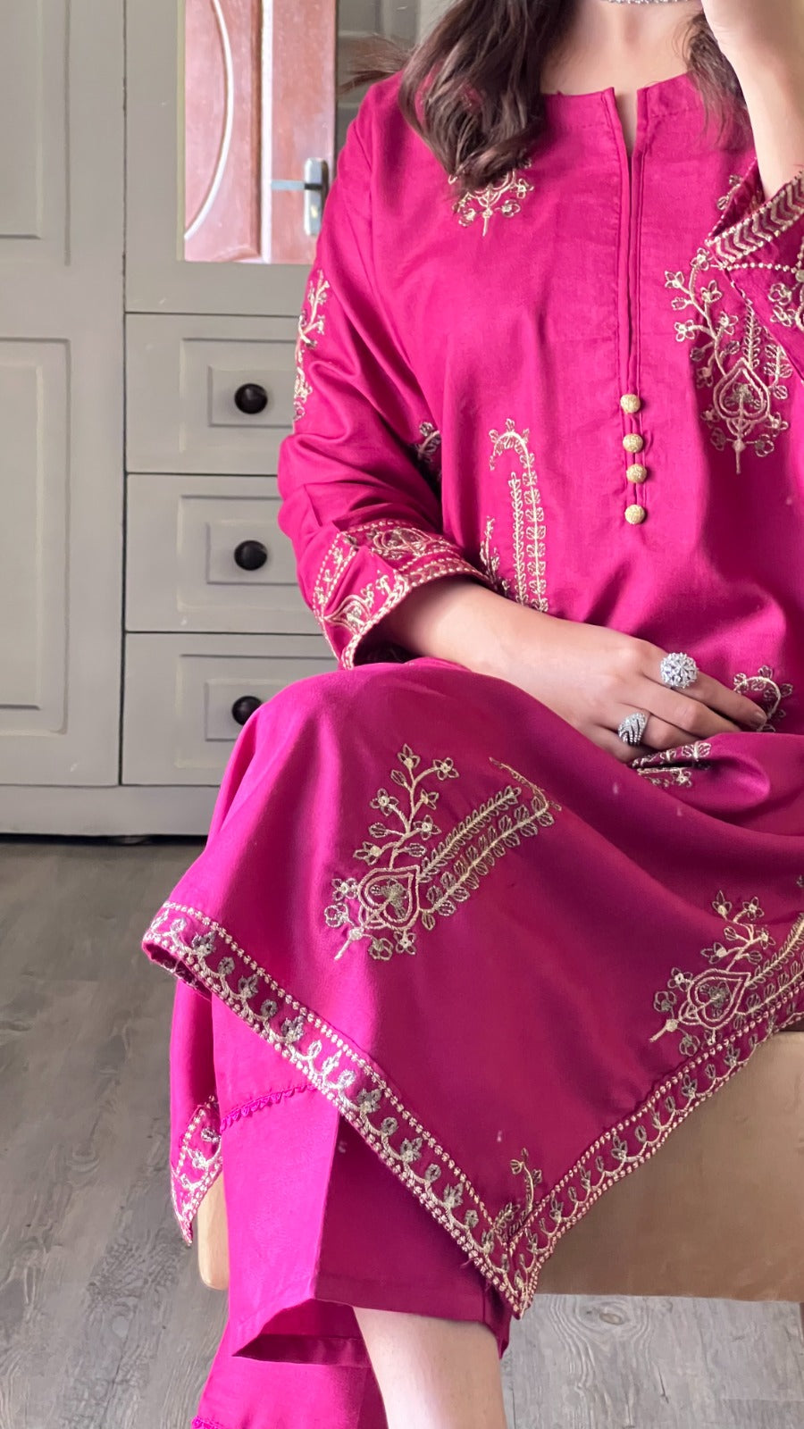 Premium Quality 2-Piece Stitched Embroidered Dress