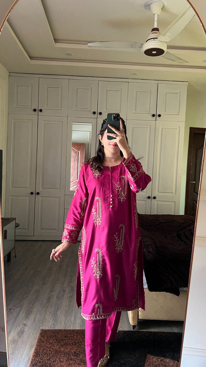 Premium Quality 2-Piece Stitched Embroidered Dress