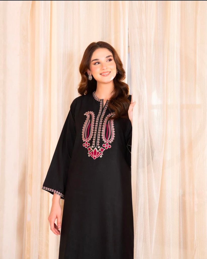 Premium Quality Long Length 2-Piece Stitched Embroidered Dress