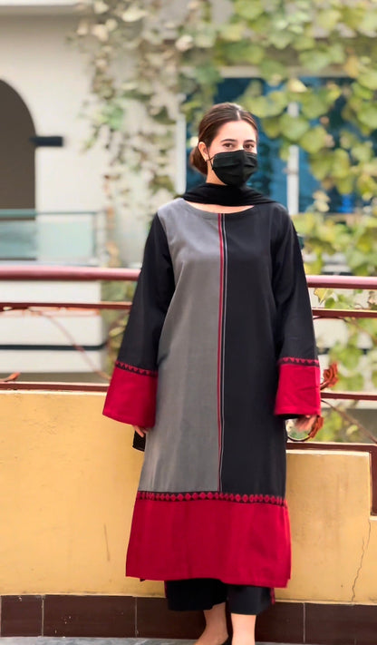 Long Length 2-Piece Stitched Dress Premium Quality