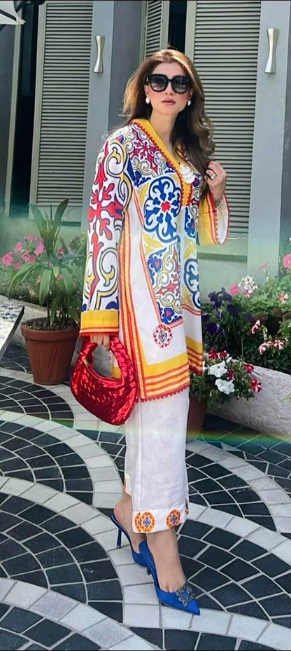 Silk 2-Piece Stitched Dress Premium Quality