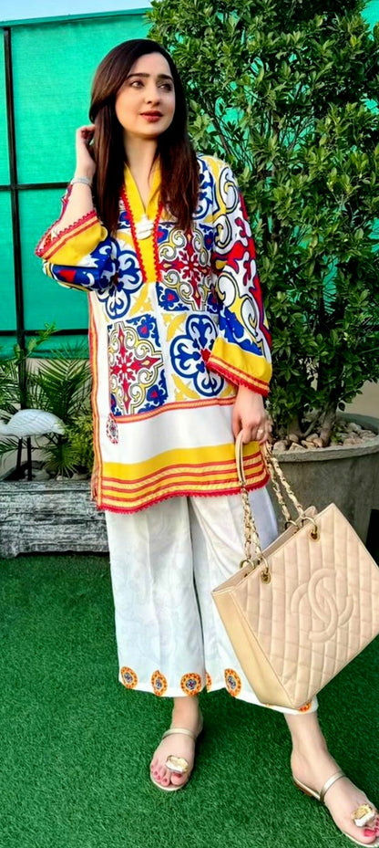 Silk 2-Piece Stitched Dress Premium Quality