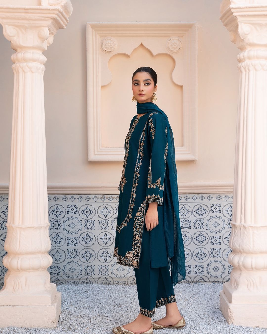 2-Piece Stitched Sequence Embroidered Dress Premium Quality SHOP ONLINE