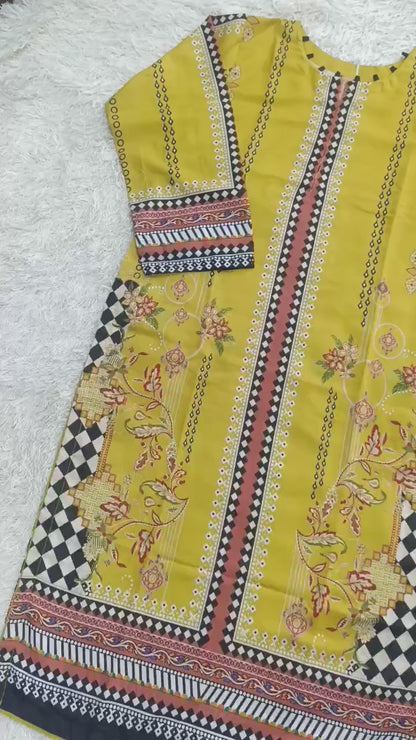 Long Length 2-Piece Stitched Printed Dress Premium Quality