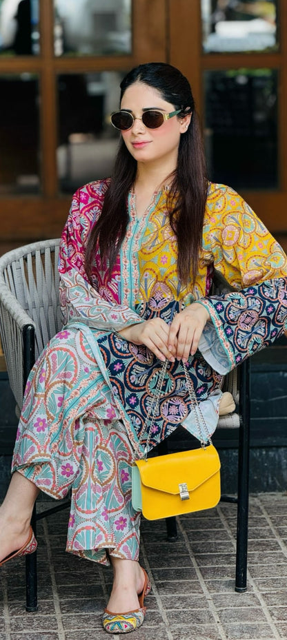Premium Quality 2-Piece Stitched Printed Dress