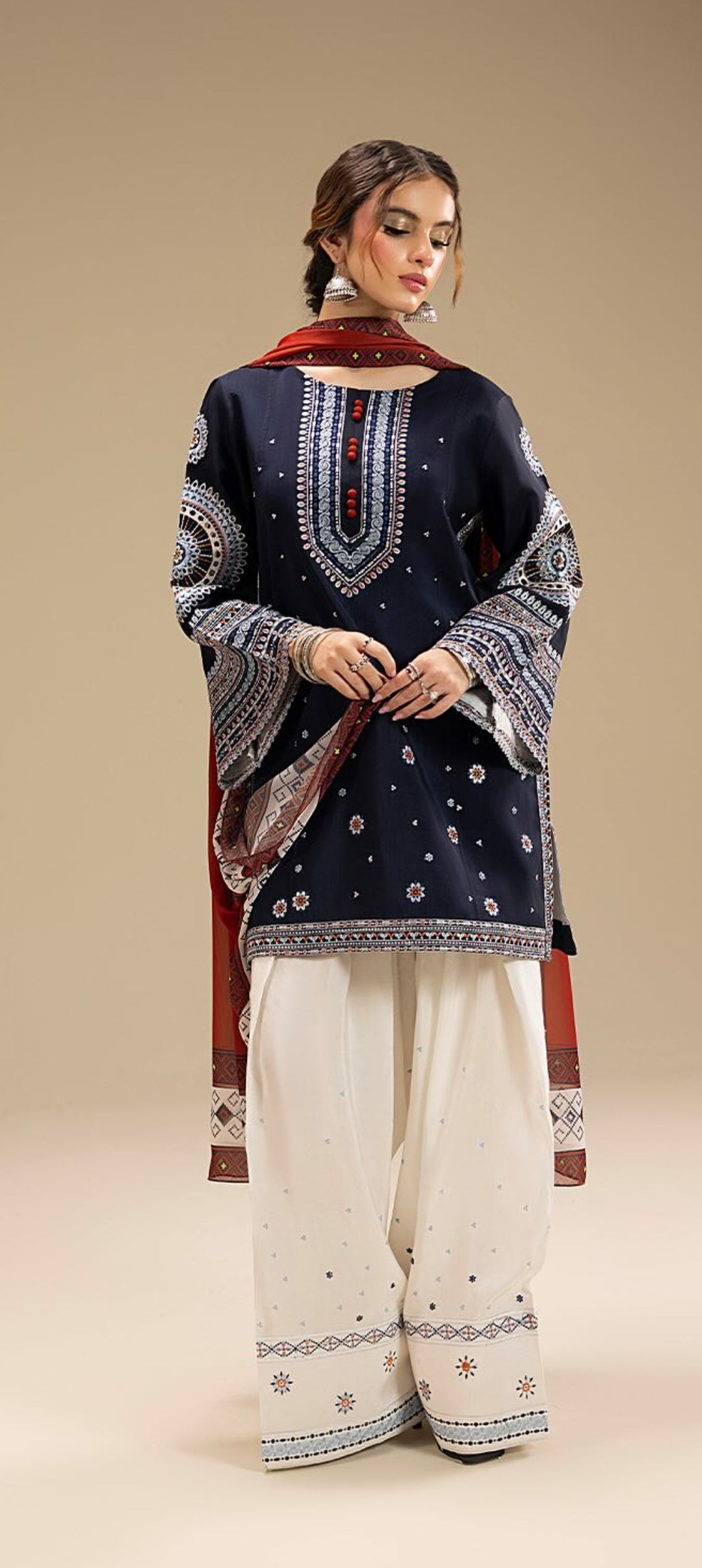 Premium Quality 3-Piece Stitched Embroidered Dress